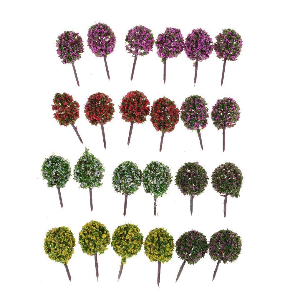 5 Stks/partij Plastic Miniatuur Bloem Boom Planten Fairy Garden Decoratie Poppenhuis Craft Model