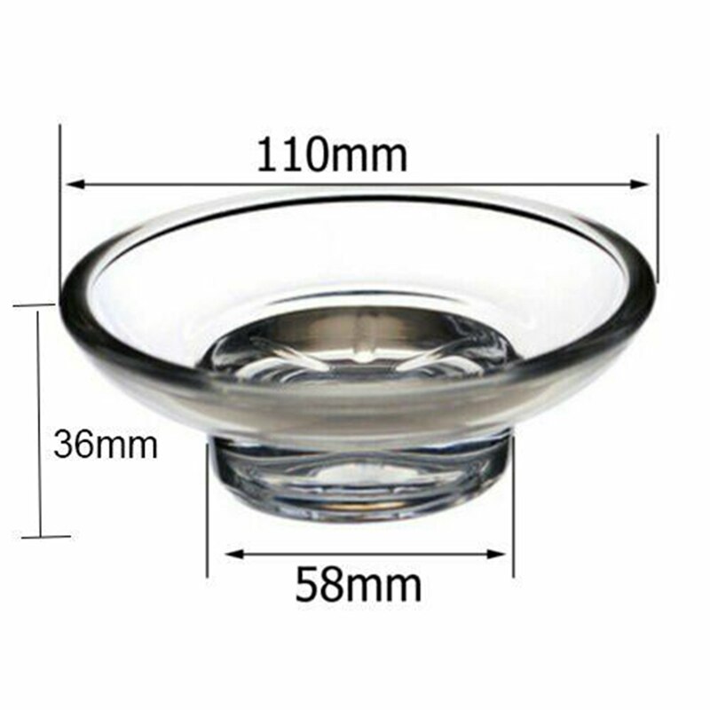 2x Glass Soap Dish Replacement Spare for Bathroom Accessory Universal Holder