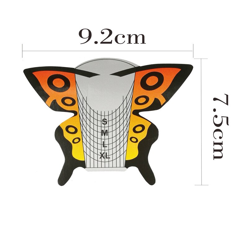 500pcs Top Tips Nail Extension Forms Nail Forms French Curve Sticker UV Gel Building Self-Adhesive: huanghudie