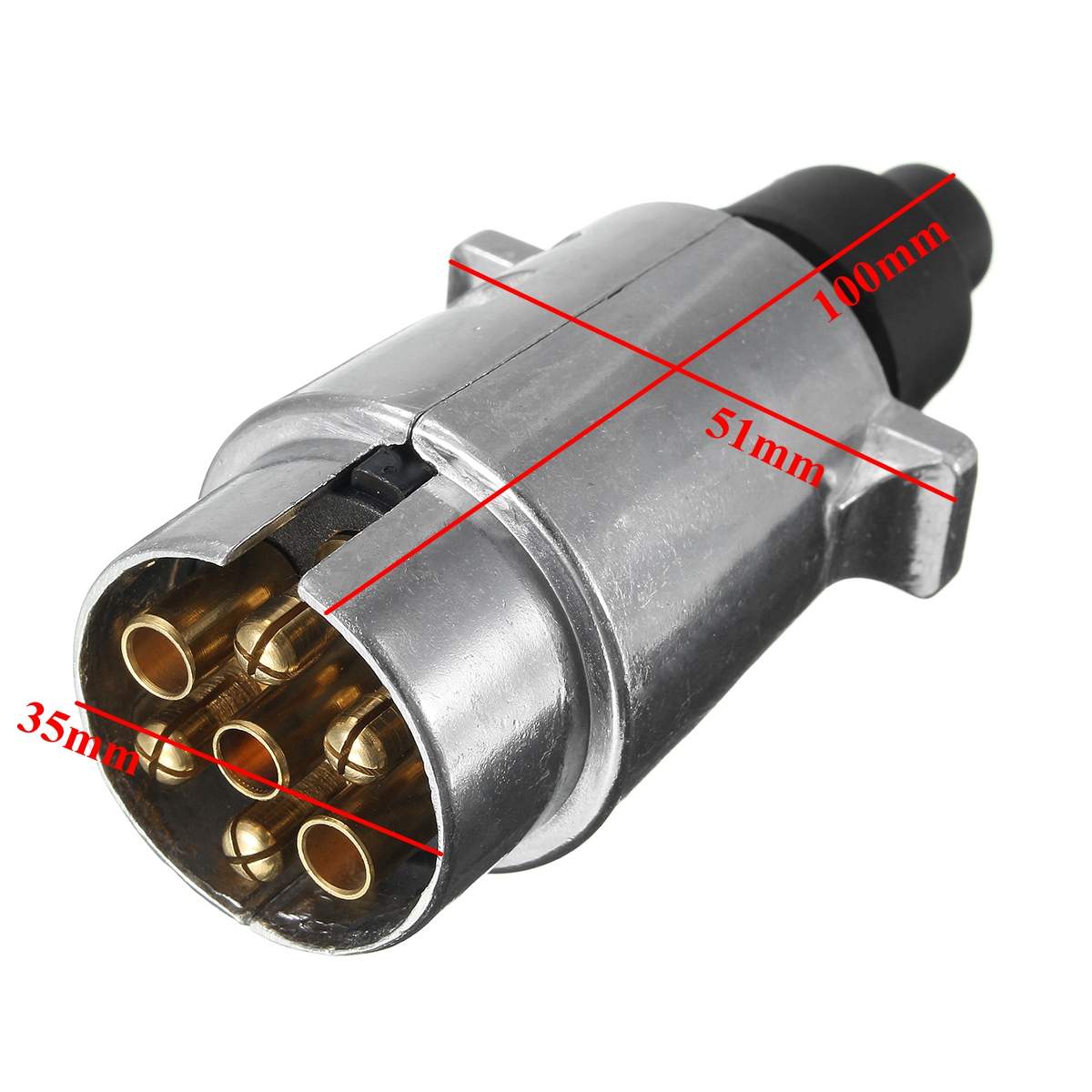 12N 7 pin Metal Towing Plug & Socket Connector Kit for Towbar Caravan Traile