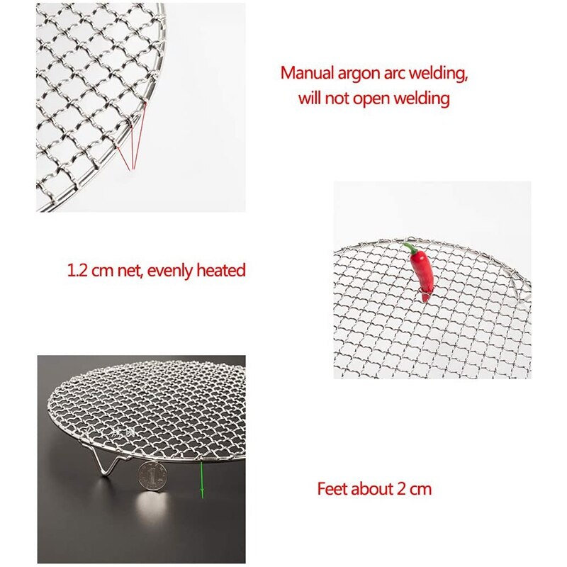 Multifunctional 304 Stainless Steel Cooling Rack Baking, Heat and Rust Prevention, Diameter 18cm