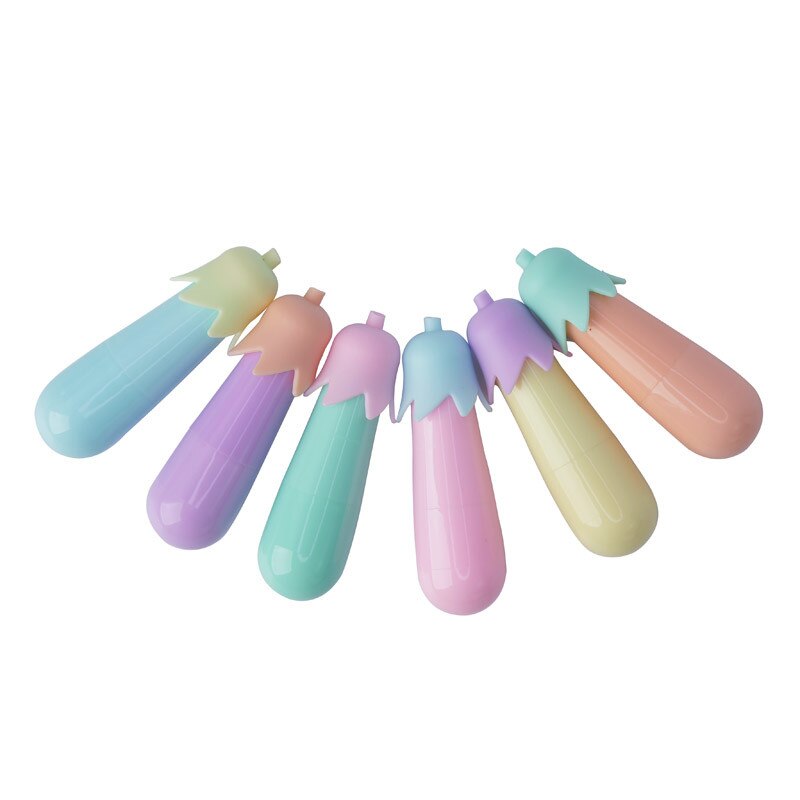 6 stk/lot highlighter sopp og aubergine highlighter tusj farge penner skrivesaker kontor skolerekvisita