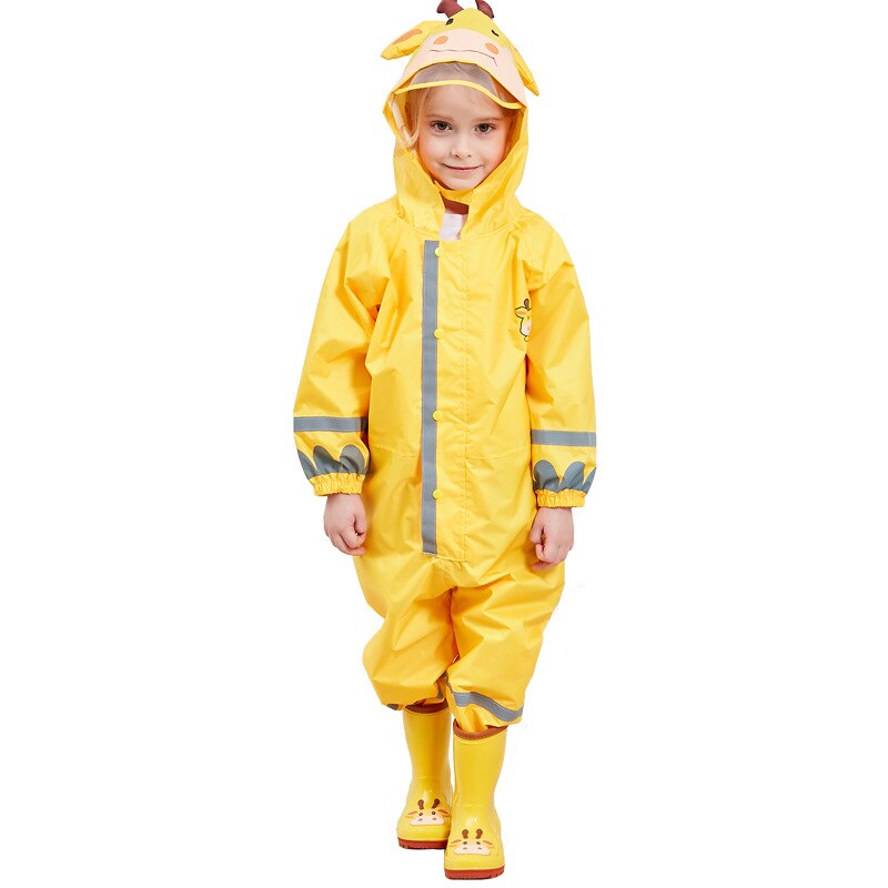 Kocotree 3-9 Jaar Oude Kinderen Cartoon Kikker Regenkleding Waterdicht Hooded Regenjas Uitloper Kamp Poncho Kids Regen Jumpsuit