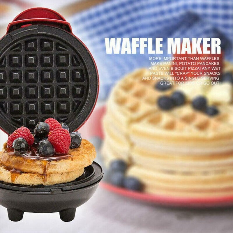 Portable Waffle Maker Pancake Kitchen Breakfast Lunch Mini Waffle Makers Machine US Plug