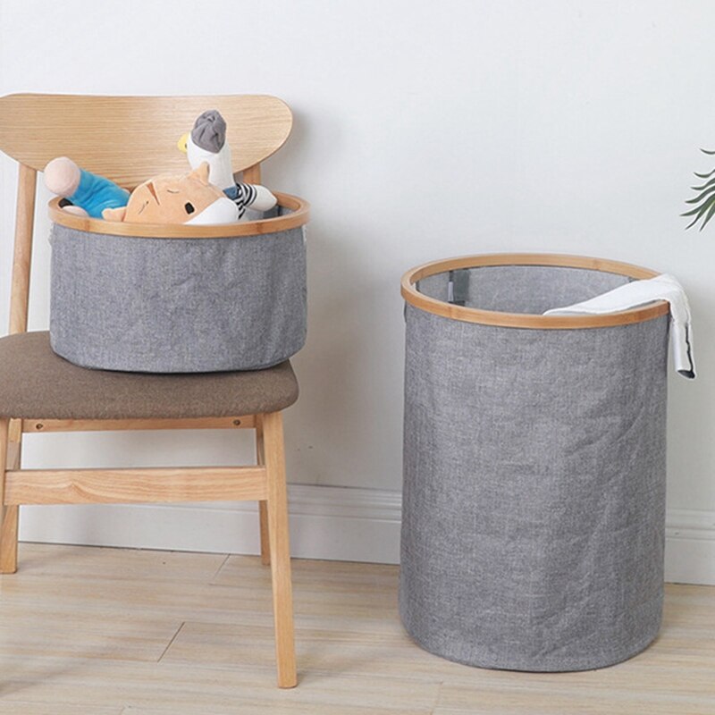 Capacity Laundry Clothing Basket Water-Resistance Bin Cotton Dirty Clothes Toy Storage Pocket Washing Machine