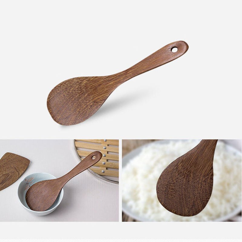 Thaïlande teck bois naturel vaisselle cuillère antiadhésive Pan riz cuillère longue passoire à riz cuisine outil de cuisson