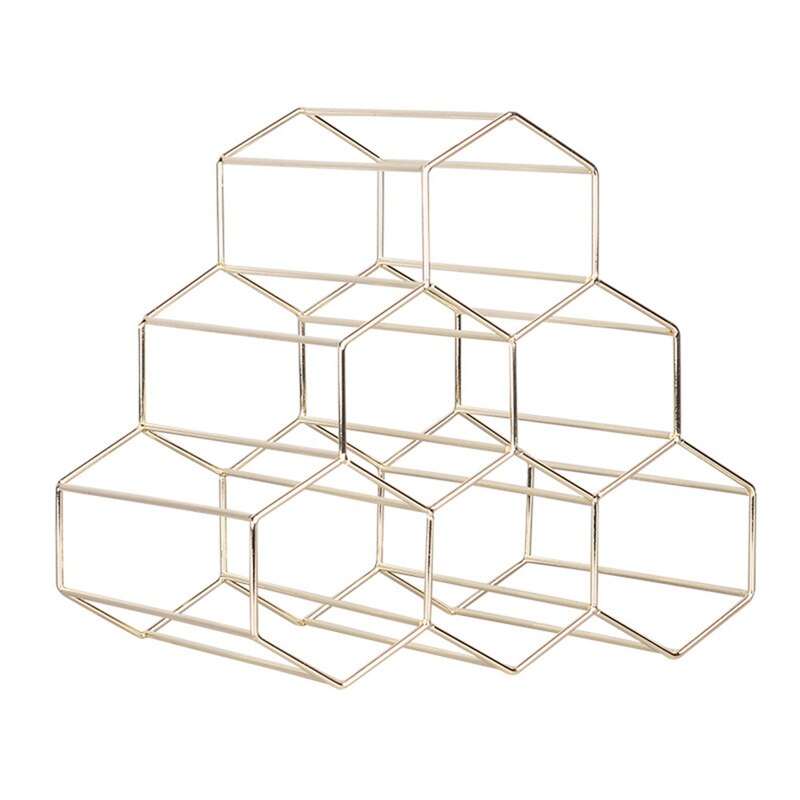 Metal Geometric Wine Rack Nordic Simple Household Grape Wine Rack Restaurant Living Room Bar Cabinet Display