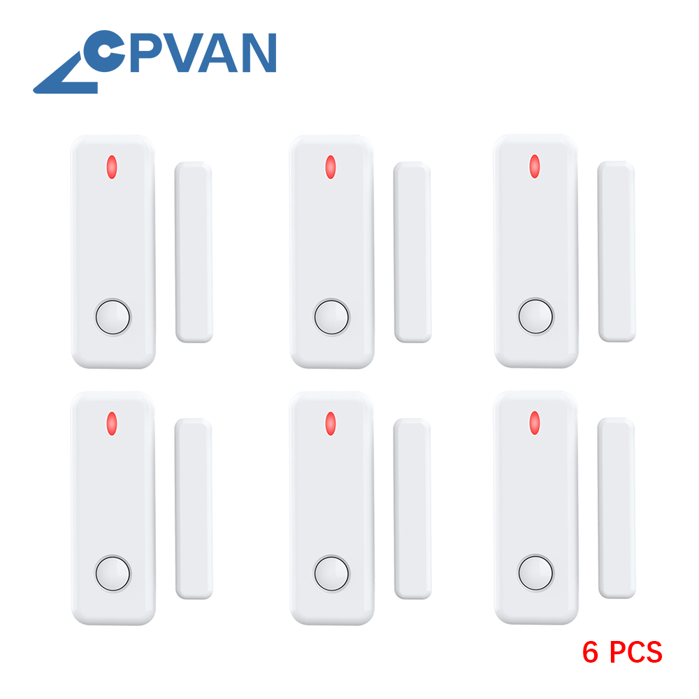 CPVAN Tür Sensor 433mhz Tür Offen/Geschlossen Detektoren Hause Alarm Kompatibel Mit Heimat Sicherheit Alarm System: DS01 X6