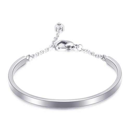 Preço de fábrica moda quatro cores 316l aço inoxidável cristal pulseiras para mulher: silver