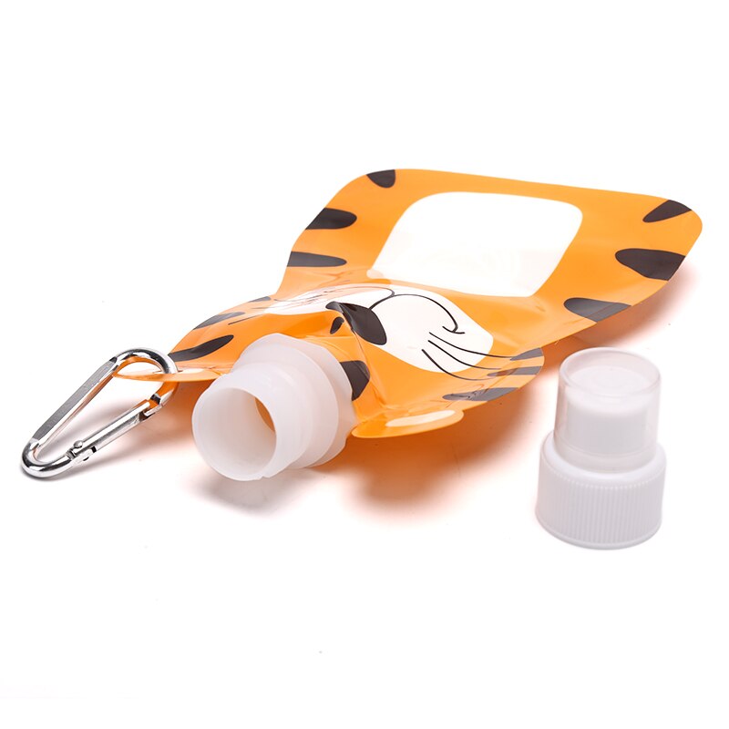 Bolsa plegable con dibujos de animales para beber agua, botella de bebida de viaje, segura para niños, , 22,2 cm * 13cm, 1 ud.