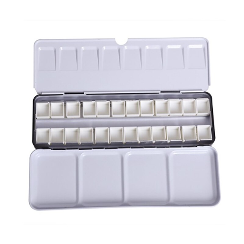 Watercolor Paints Tins Box Palette Painting Storage Paint Tray Palette Paint Box with Full Pans or Half Pans For Arts: 24 tin 24 Half Pan