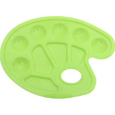 1pc Children DIY Paint Watercolor Painting Candy Color Circle Paletters Oil Gouache Plastic Palette Graffiti Art Supplies: Green