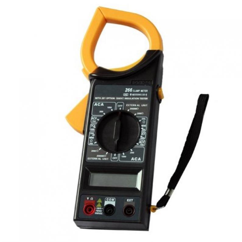 DT266 AC/DC Digital Clamp Multimeter Electronic Volt amp Resistance Tester Meter Data LCD Display