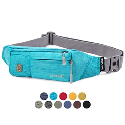 Zomake Waterfly Fanny Pack Slim Soft Polyester Waterbestendig Heuptas Pack Voor Man Vrouwen Carrying Iphone 8 Samsung S6: light blue