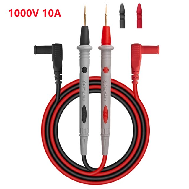 10a 20a 1000v probe testledningar stift för digital multimeter nålspets multimeter tester ledning sond tråd penna kabel: Guld-