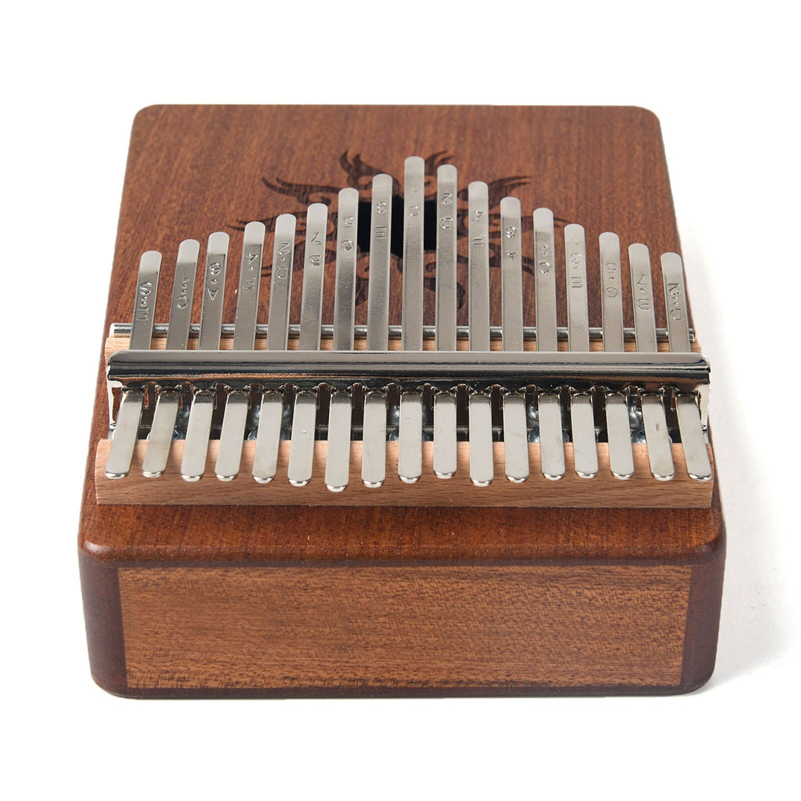 17-Tone Kalimba Thumb Piano Flame Pattern Pine Wood Musical Instrument with Learning Book Tune Hammer Kalimba 17Keys