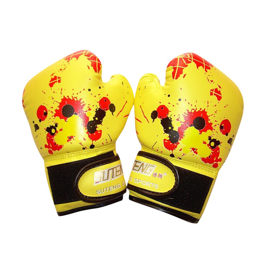 Kinderen Cartoon Bokshandschoenen Kickboksen Bokszak Training Fight Karate Muay Thai Boxeo Gratis Vechten Mma Sanda Training: YELLOW