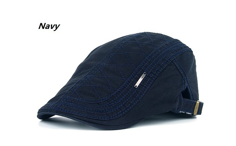 JAMONT algodón boina sombrero para hombres Vintage Baret gorra boina Francesa irlandés boinas mujeres huesos gorra plana masculina gorra para hombres: Navy