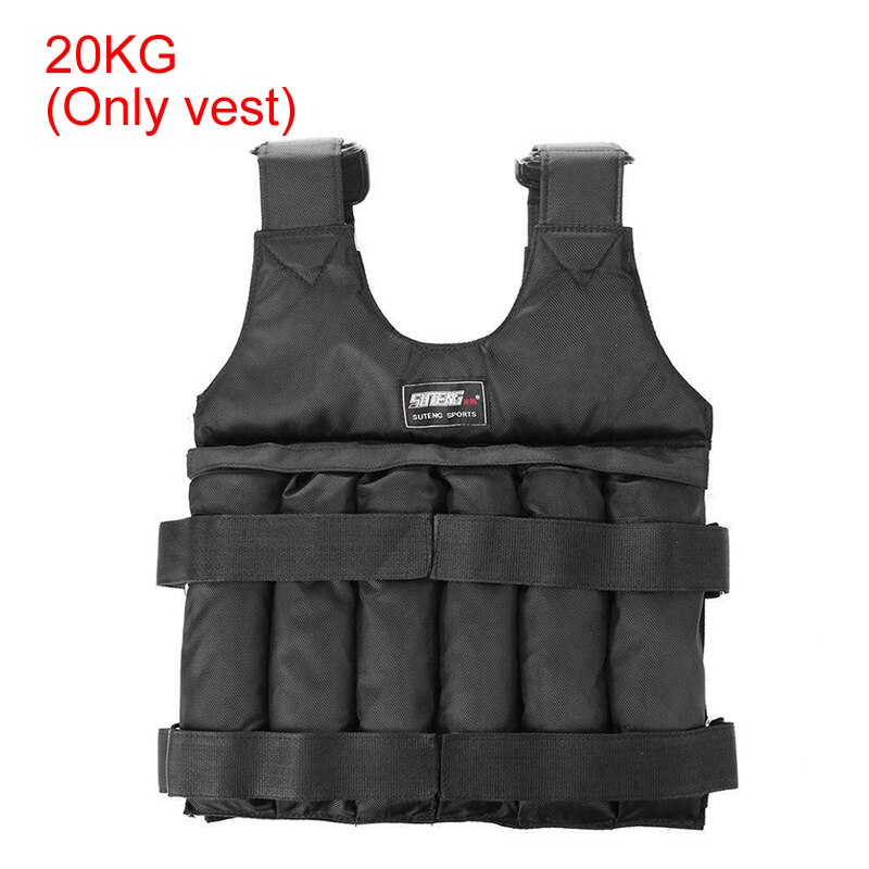 20/50KG Loading Weighted Vest Adjustable Weight Exercise Boxing Training Fitness Jacket Running Equipment Vest Clothing X404B: 20KG