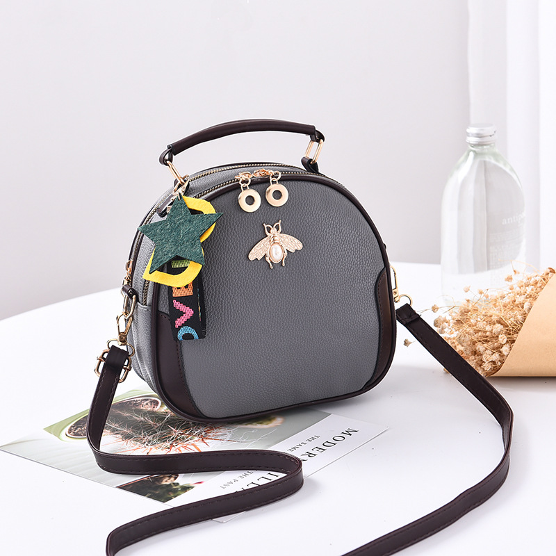 Borsa da donna femminile nuova borsa a tracolla a tracolla Messenger 2021 moda versione coreana borsa da donna portatile alla moda: Bees gray