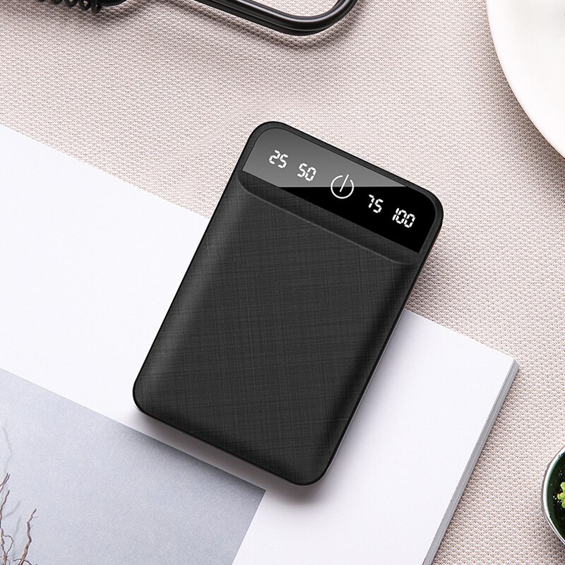 30000 mah powerbank, tragbares ladegerät für unterwegs, mini-powerbank mit lcd-digitalanzeige für smartphones: Schwarz