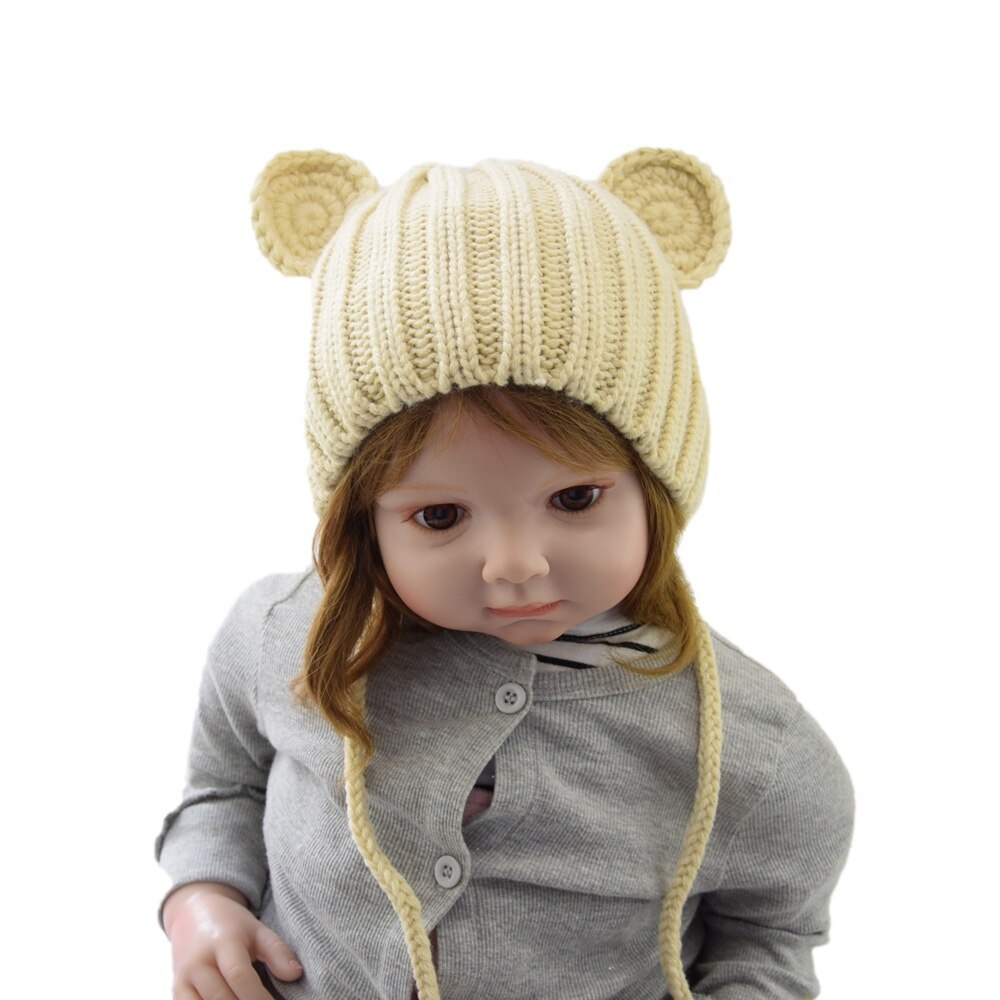 Sombrero de niña chico bebé 6 meses a 3 años invierno niñas recién nacidas sombreros para niño pequeño gorro invierno lana pasamontañas: Beige