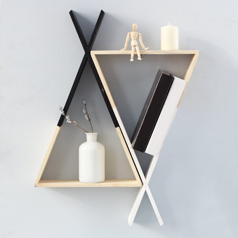 Bedroom Hanging Wall Shelves Wood Wall-Mounted Shelves Decorative Storage Display Shelf