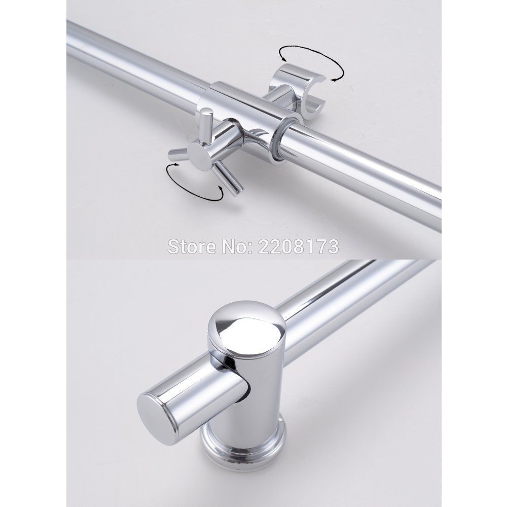 Accesorios de baño de estilo moderno, barra de tobogán de acero inoxidable con soporte de ducha de mano de latón, ángulo de altura ajustable