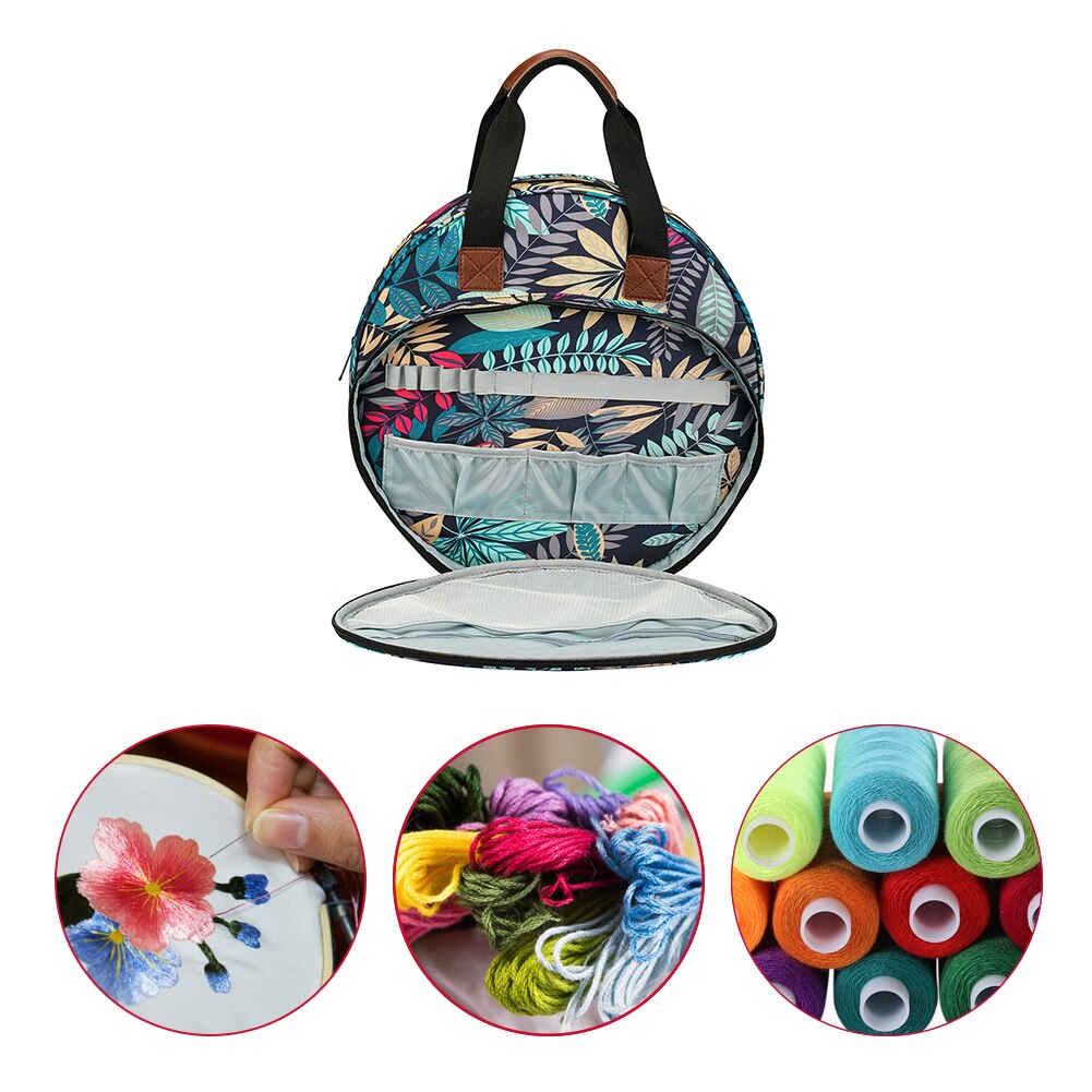 Sac de rangement pratique, Kit d'outils de broderie, sac de rangement pratique pour fil de point de croix accessoires de couture, sacs à main de grande capacité