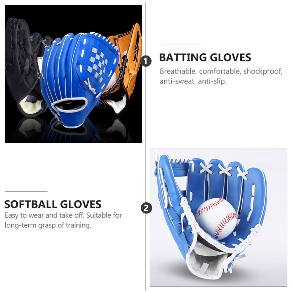 1pc PU Baseball Glove Lightweight Softball Glove Pitcher Infielder Glove