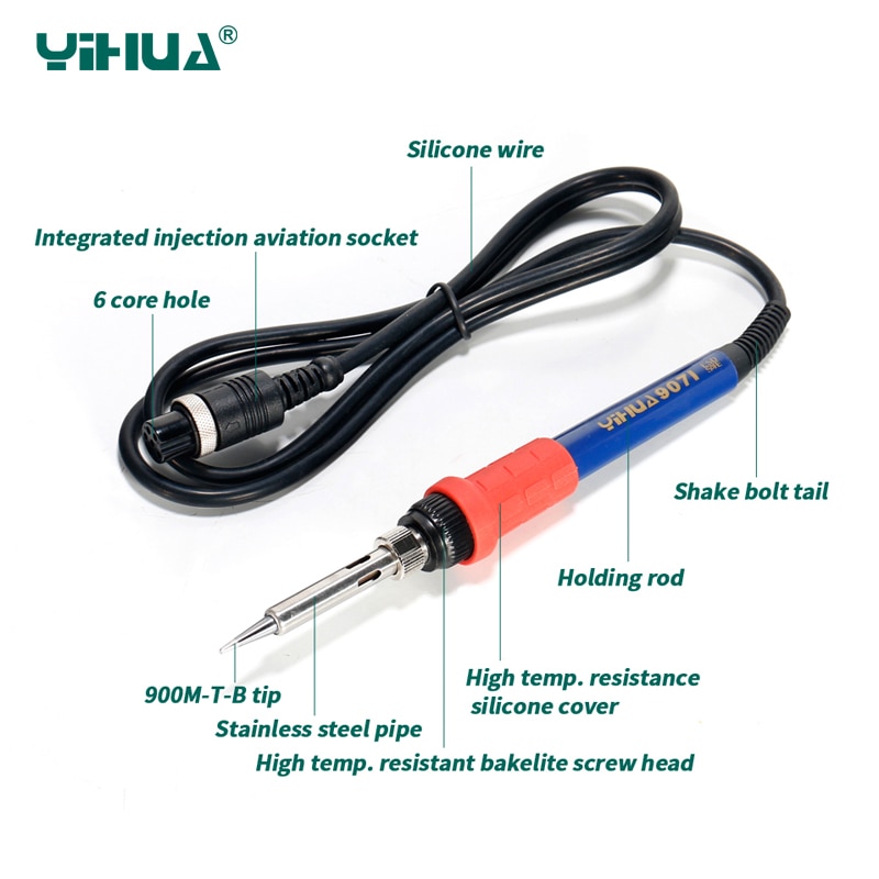 YIHUA 907I Soldering iron 75W Hakko heater soldering iron red for 995D blue for 862BD 992D soldering station handle repair tools