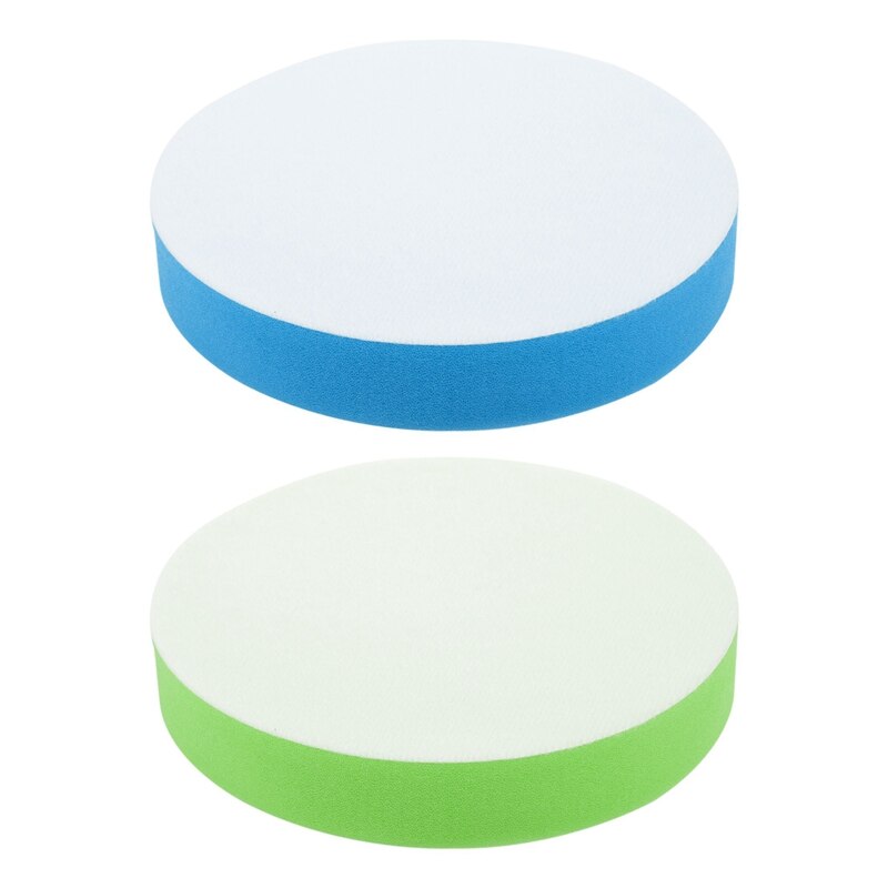 2 Stuks 6 Inch 150Mm Zachte Platte Spons Buffer Polijsten Pad Kit Voor Auto Polijstmachine, groen & Blauw