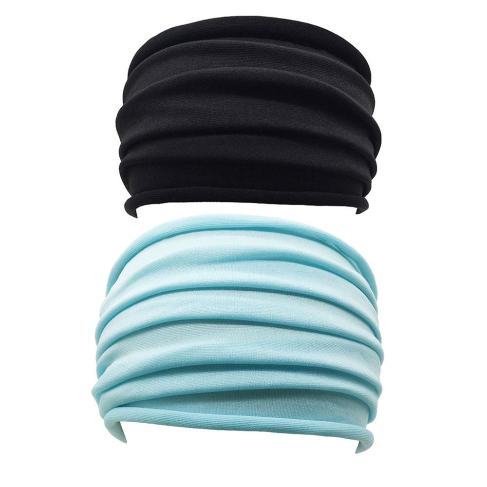 New 2- color running accessory, pleated yoga headband, wide sports headband, turban, running headwrap, stretch hair band: Default Title