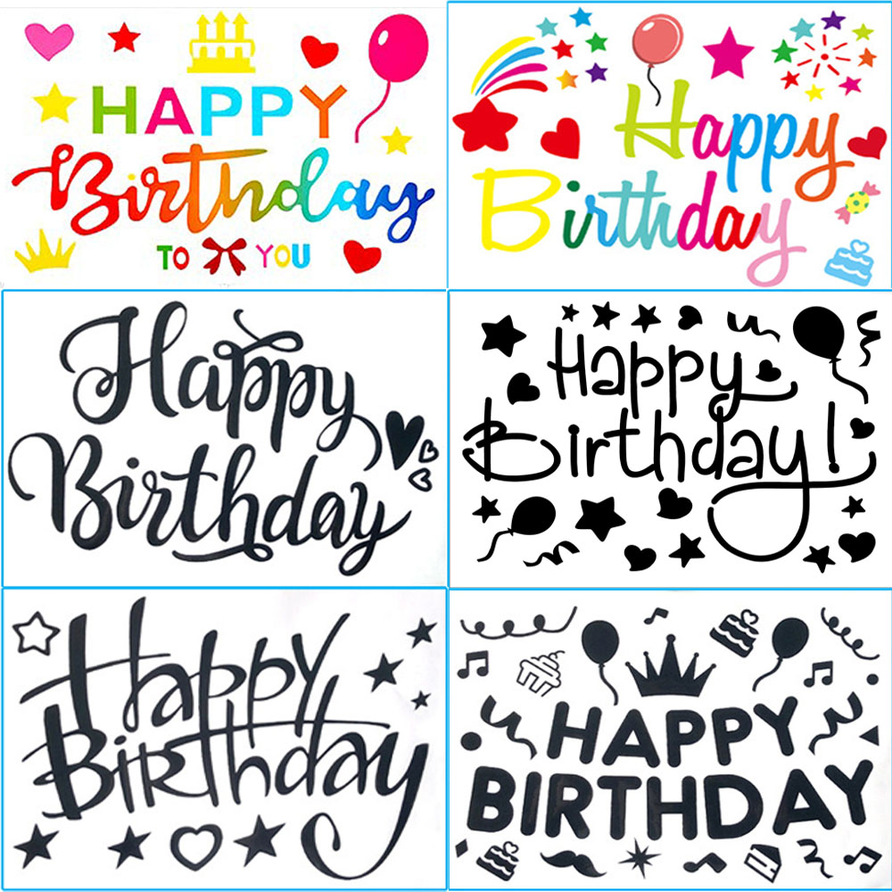 6pcs 27x20cm Balloon Stickers Happy Birthday Party Decorations For Kids Happy birthdays Bubble Ball Bobo Ballons DIY Stickers: SKY BLUE