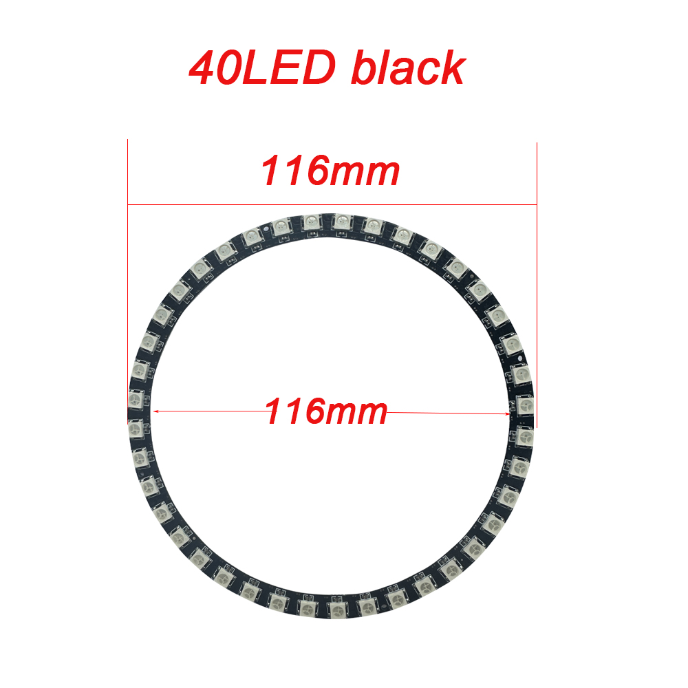 WS2812B Addressable LED Pixel Ring 8 to 241Leds WS2812 5050 RGB LED Diode Ring Color IC Built-in LED: Clear