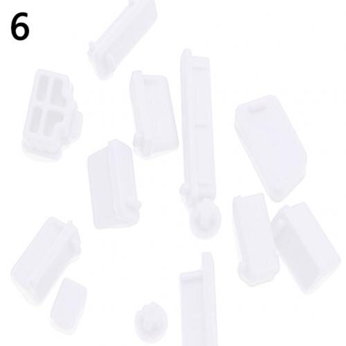 13Pcs Universal Silicone Anti Dust Port Plugs Cover Stopper for Laptop Notebook: Transparent White