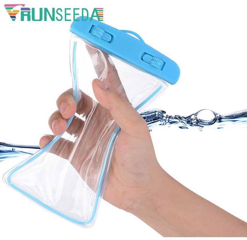 Runseeda-Bolsa de natación impermeable con pantalla táctil para teléfono móvil, bolsa de almacenamiento con luz para natación subacuática, buceo, Smartphone