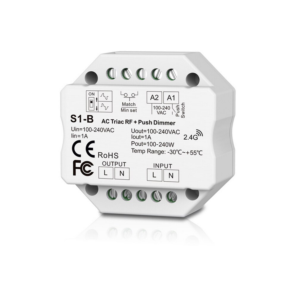 Mini Led Dimmer 110V 220 V 230V Ac Triac Led Dimeer 220 Volt Dimmer 2.4G 1-4Zone afstandsbediening Voor Lamp Licht Lamp S1-B: 1PCS S1-B