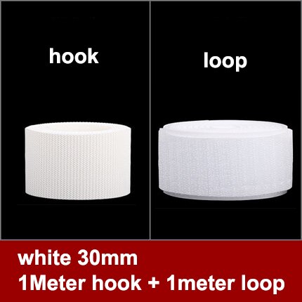 1 Meter/pair Hoge Klittenbandsluitingen Tape Niet-klevende Klittenband Naaien Sluiting Tape Nylon Magic Tape voor Diy 20Mm-100Mm: white 30mm 1meter