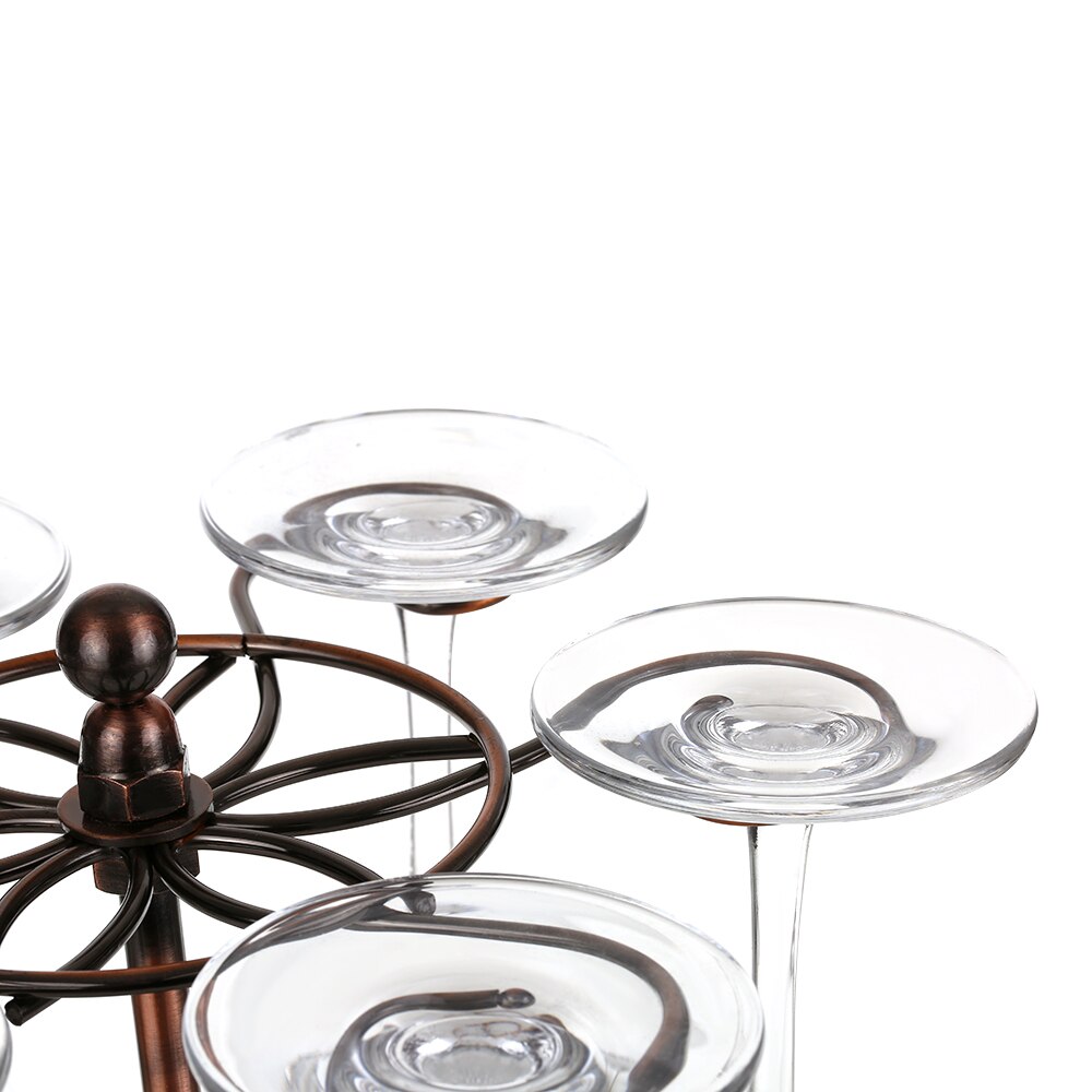 Vinglas kopholder med 6 kroge klassisk metal fritstående bordplade med stilk til opbevaring