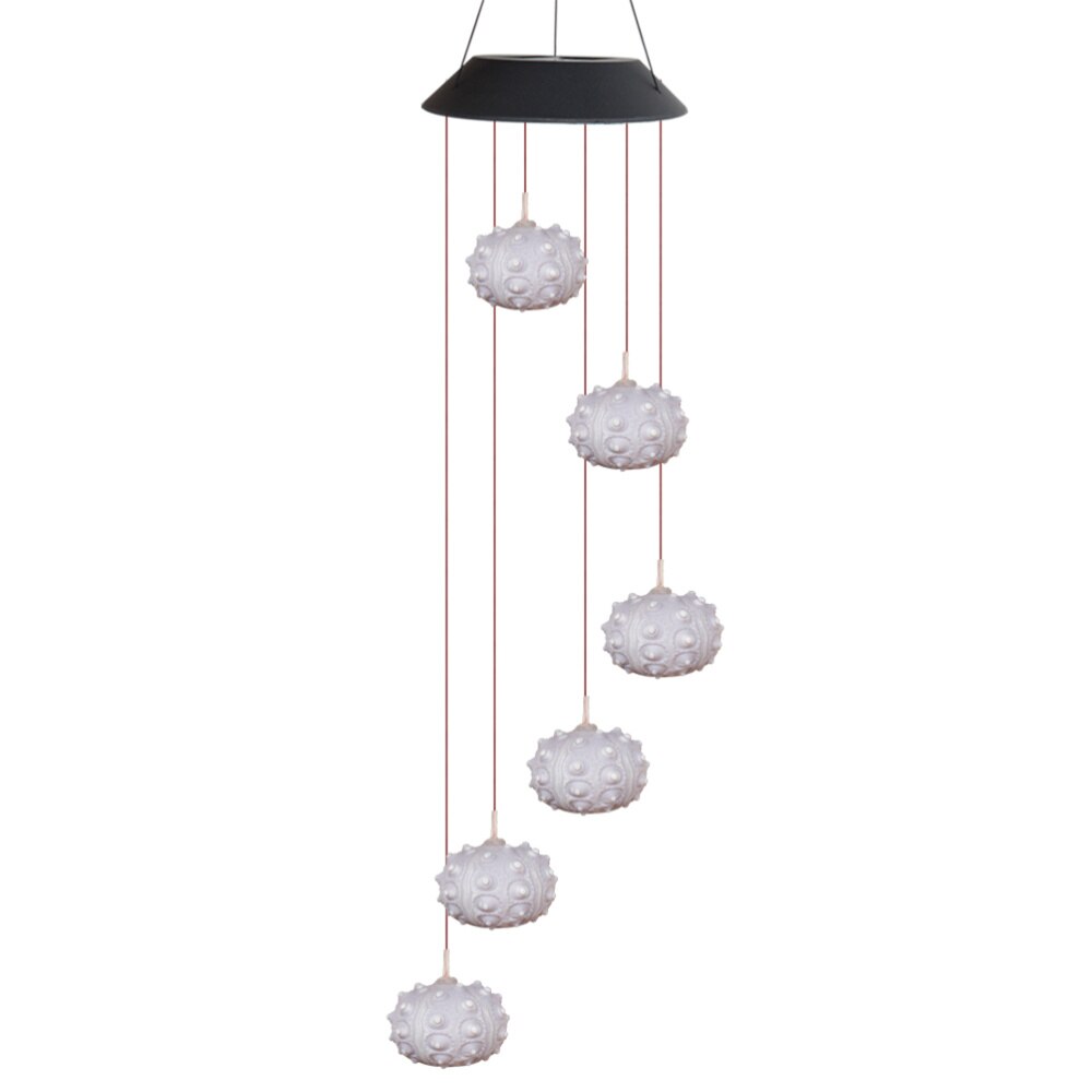 Carillon éolien LED en forme d&#39;oursin, lampe solaire suspendue d&#39;extérieur, ornement pour fête à la maison, cour, Festival