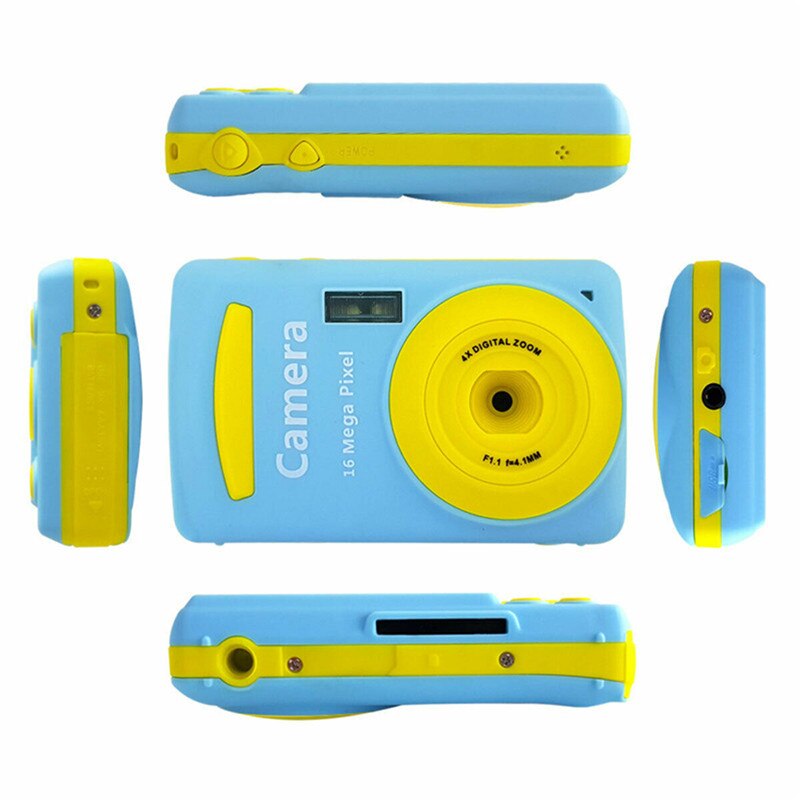 2.4 Inch 8X Zoom Water-proof 16MP Kids Camera Children Birthday Educational Digital Camera: Blue / with 32GB Card