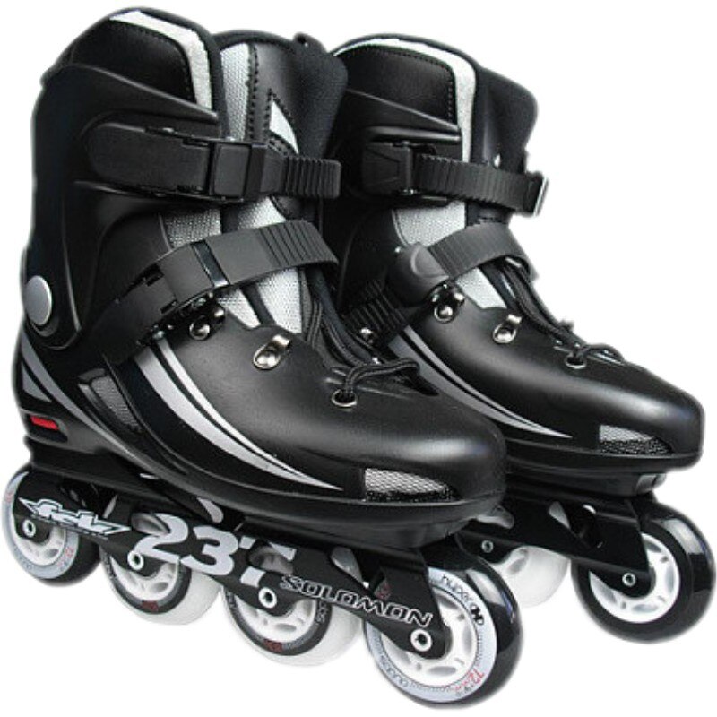 Flat Roller Skating Inline Shoes Beginner Adult Roller Skate Shoe Sliding Patins Size 35-44 Women Men Sneaker Flat Figure: black / 36