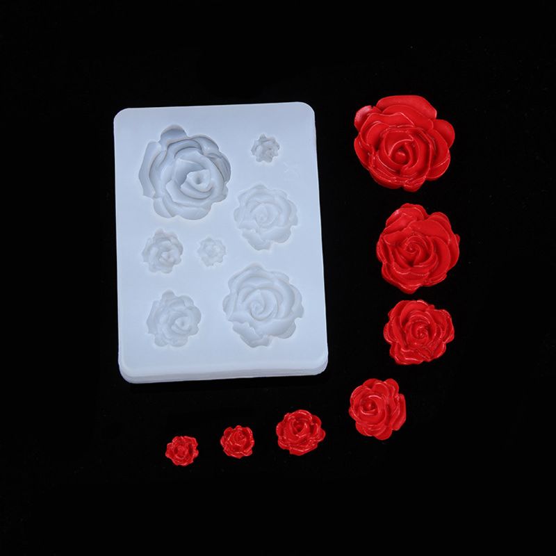 7 Maten Hars Rose Bloem Hanger Siliconen Mal Handgemaakte Epoxyhars Mallen Diy Craft Oorbellen Ketting Sieraden Maken Gereedschap