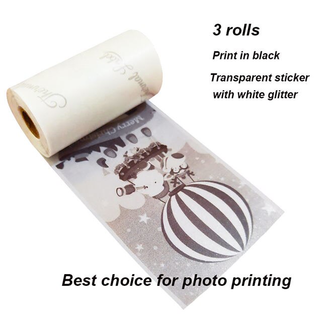 Papier auto-adhésif thermique 57mm, papiers d'étiquettes imprimables pour imprimante de poche M02/M02S/M02Pro, papier Photo autocollant pour iphone: Transparent StickerB