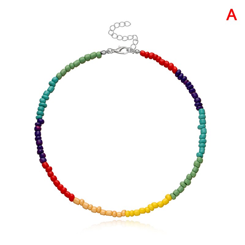 1 Pc Bunte Kleine Perle Schmetterling Stern Anhänger Choker Böhmen Halskette Frauen Schmuck: A