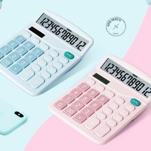 Kleur 12-Bit Display Solarcalculator Finance Kantoor Ps Plastic Groot Scherm Elektronische Rekenmachines