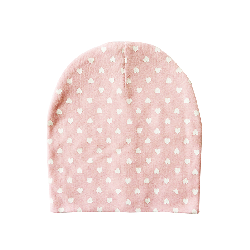 Vauvan hattu puuvilla kukka print vauva cap taapero pipo hatut vauva tyttö caps: Vaaleanpunainen sydän