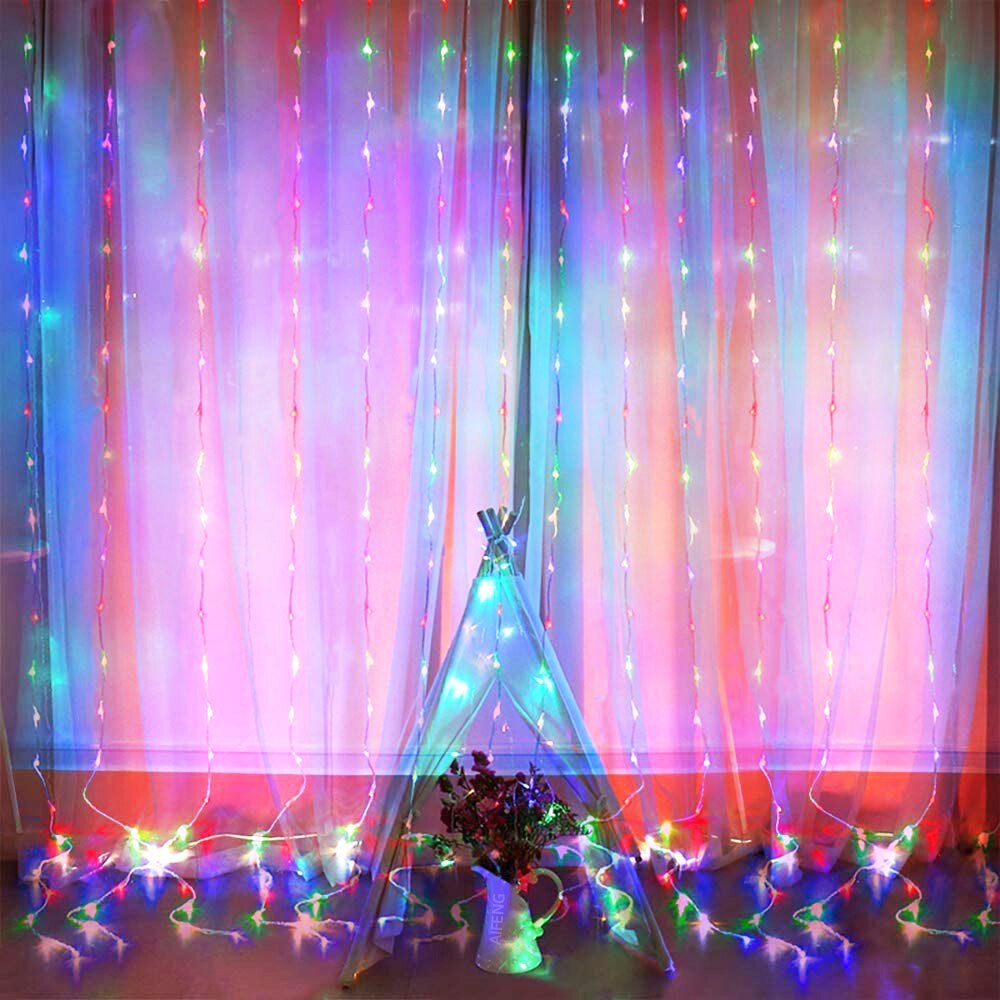 Aifeng 16 Kleuren Led Fairy Lights Garland Gordijn Lamp Afstandsbediening Usb String Lights Garland Op Het Raam Kamer Lichten decor