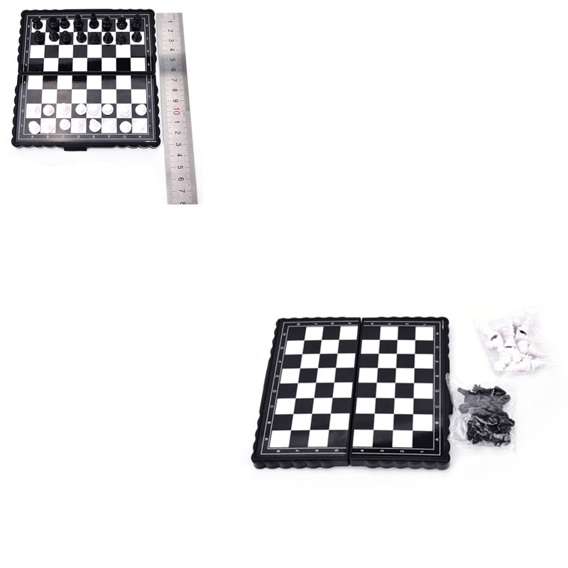 folding Magnetic Board Game Plastic Chess & Checkers & Backgammon 3 in 1 Chess Sets With Chessboard And Chess 1Set